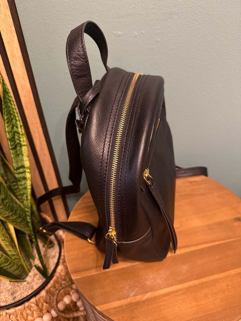 Fossil Megan Mini Black Pebbled Leather Backpack - Picture 3 of 7